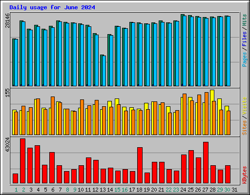 Daily usage for June 2024