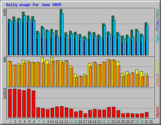 Daily usage for June 2025