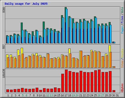 Daily usage for July 2025