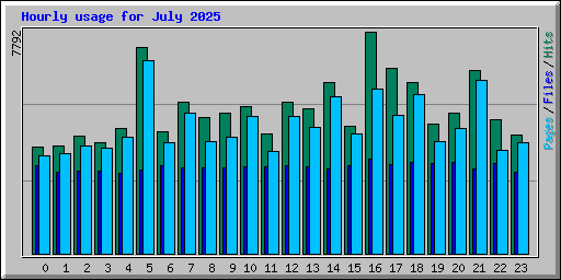 Hourly usage for July 2025